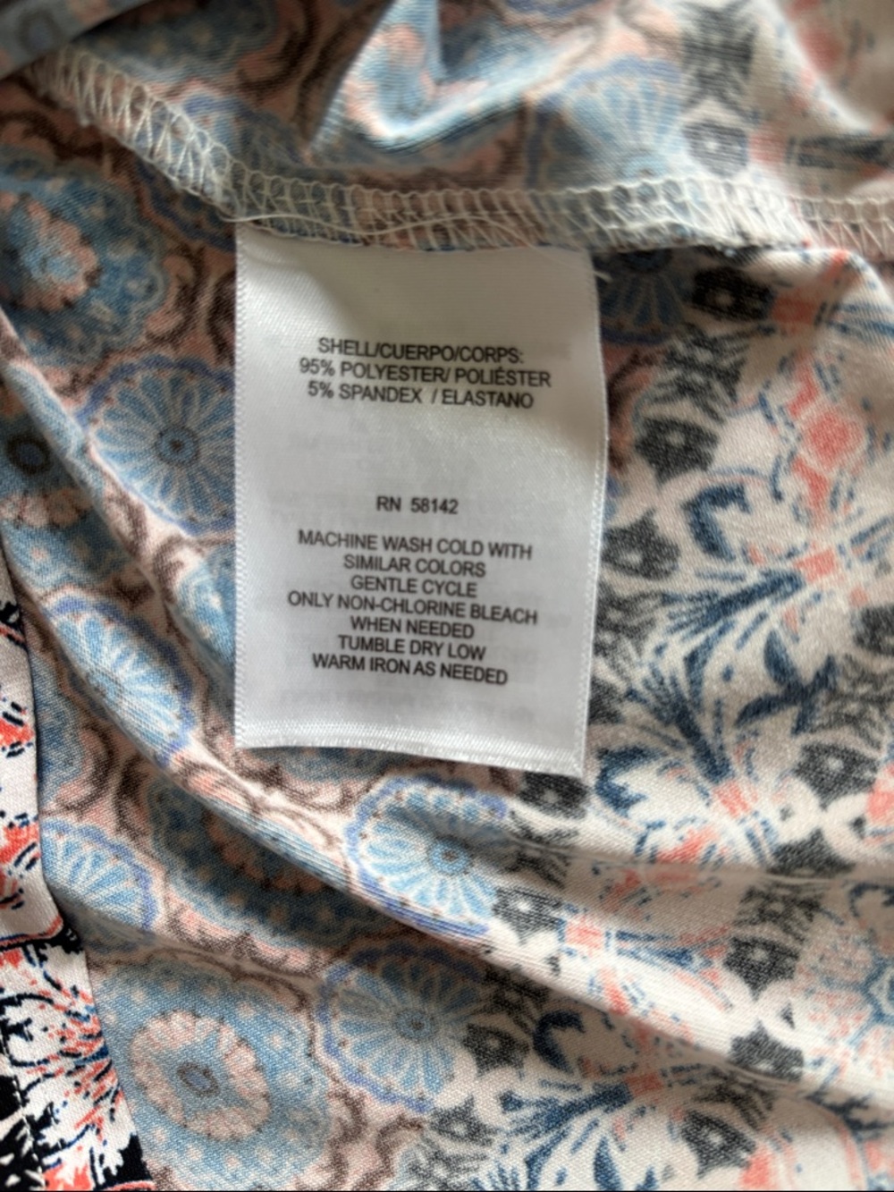 Wisp Ella Jersey Maxi Dress Stitch Fix Boho Print Blue Pink Size 6P - Picture 8 of 8